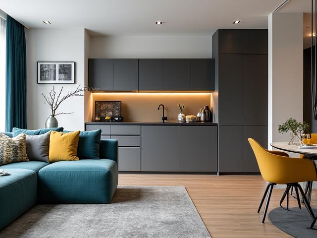 Design di interni per appartamento urbano moderno
